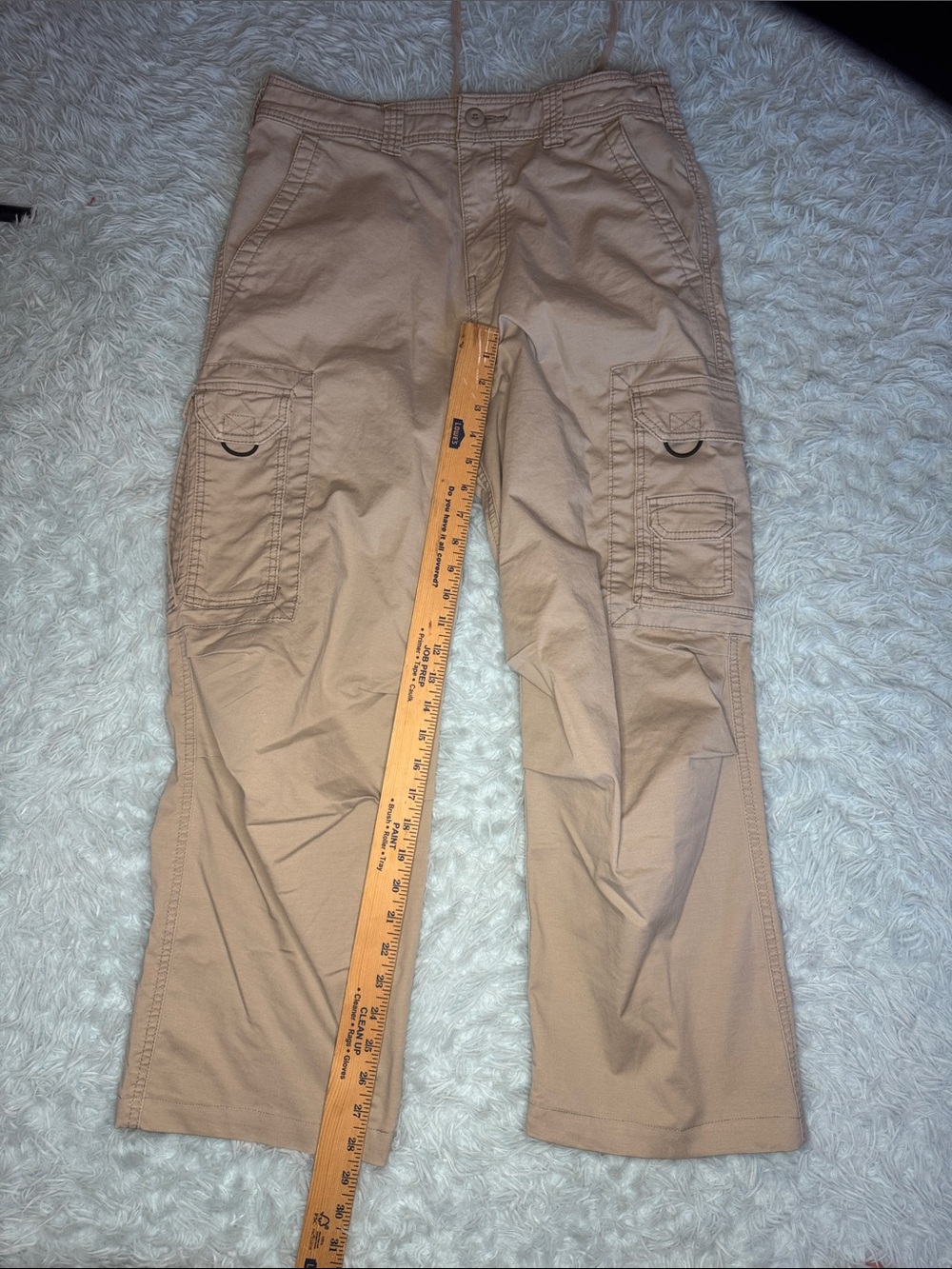 Hollister Beige/Tan Cargo Pants with Utility Pockets 32x29. Professional hemmed